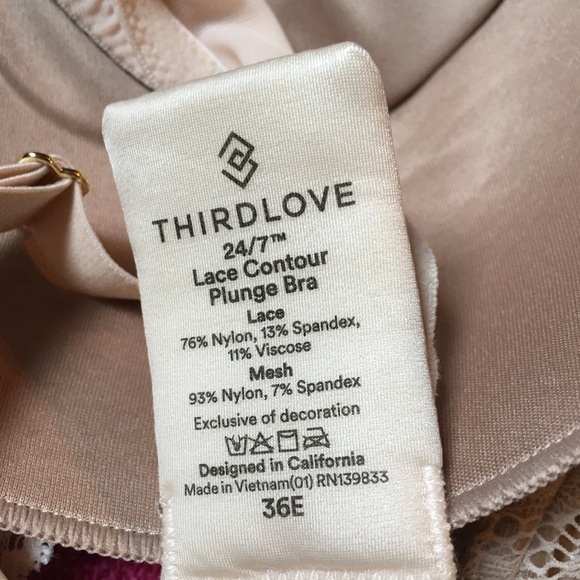 💝- ThirdLove sz 36E (DD) Cream Lace Contour Plunge Bra - Picture 7 of 7